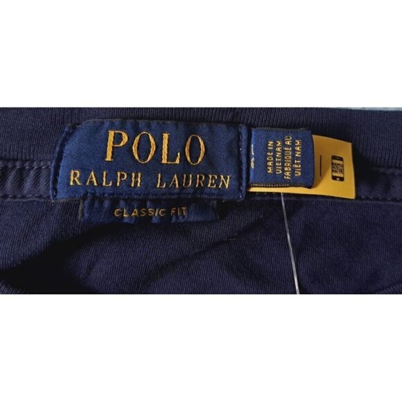 Polo Ralph Lauren Men's L Blue Long Sleeve Classic Fit T-Shirt Multicolor Logo - Picture 2 of 6